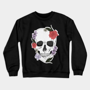 Skull floral Rose Vintage Day of the Dead Crewneck Sweatshirt